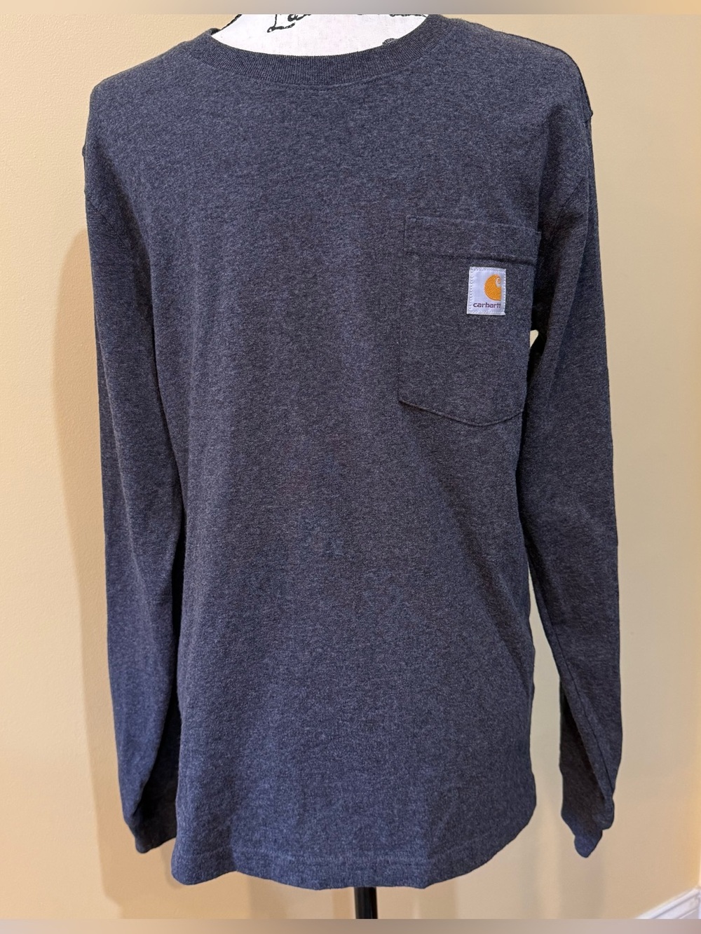 Carhartt Built for the Elements Men's Long-Sleeve Pocket Tee in Charcoal, S